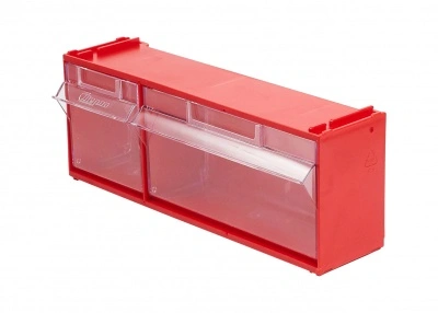 Короб откидной Стелла-техник F-300-2 , 300х96х112мм, красный, прозрачный