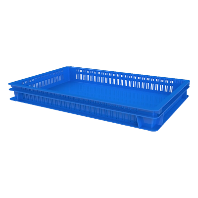 Ящик полимерный для полуфабрикатов 600x400x75, перфорированные стенки, сплошное дно 
