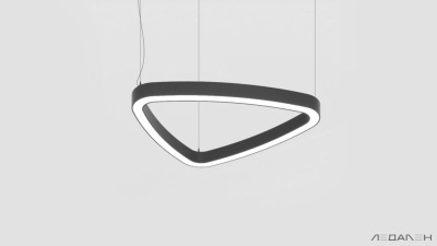 Треугольный светильник TRIANGOLO SOFT PRO S 6000K 45W, корпус черный