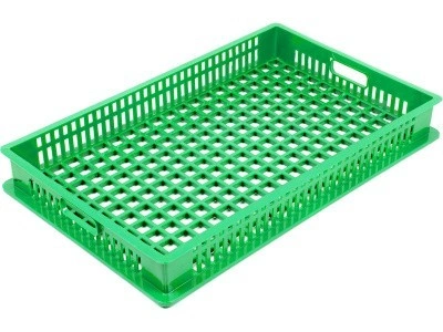 Ящик перфорированный 740×465×95, арт.: 404-095-02, объём 23, зелёный, код: 21856