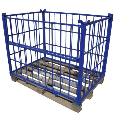 Контейнер сетчатый на паллет оцинкованный ОПК -1 1200x800x860 мм Синий