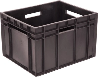 Ящик сплошной 430×345×285 мм, объем 34 л., арт.: 309-1, чёрный, код: 03916