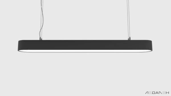 Овальный светильник OVALE SLIM S2400 6000K 59W, корпус черный