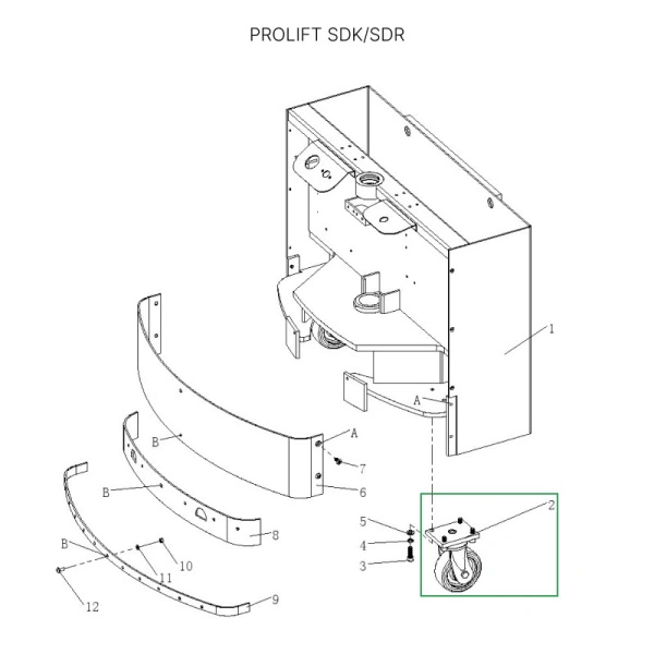 Опорное колесо в сборе с поворотной опорой для штабелеров SDR1536/1545S/1645/1656/2036/2045, SDK