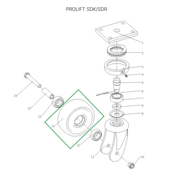 Опорное колесо для штабелеров SDR1536/1545S/1645/1656/2036/2045, SDK