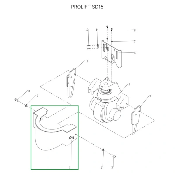Кожух моторного отсека для тележек SD15