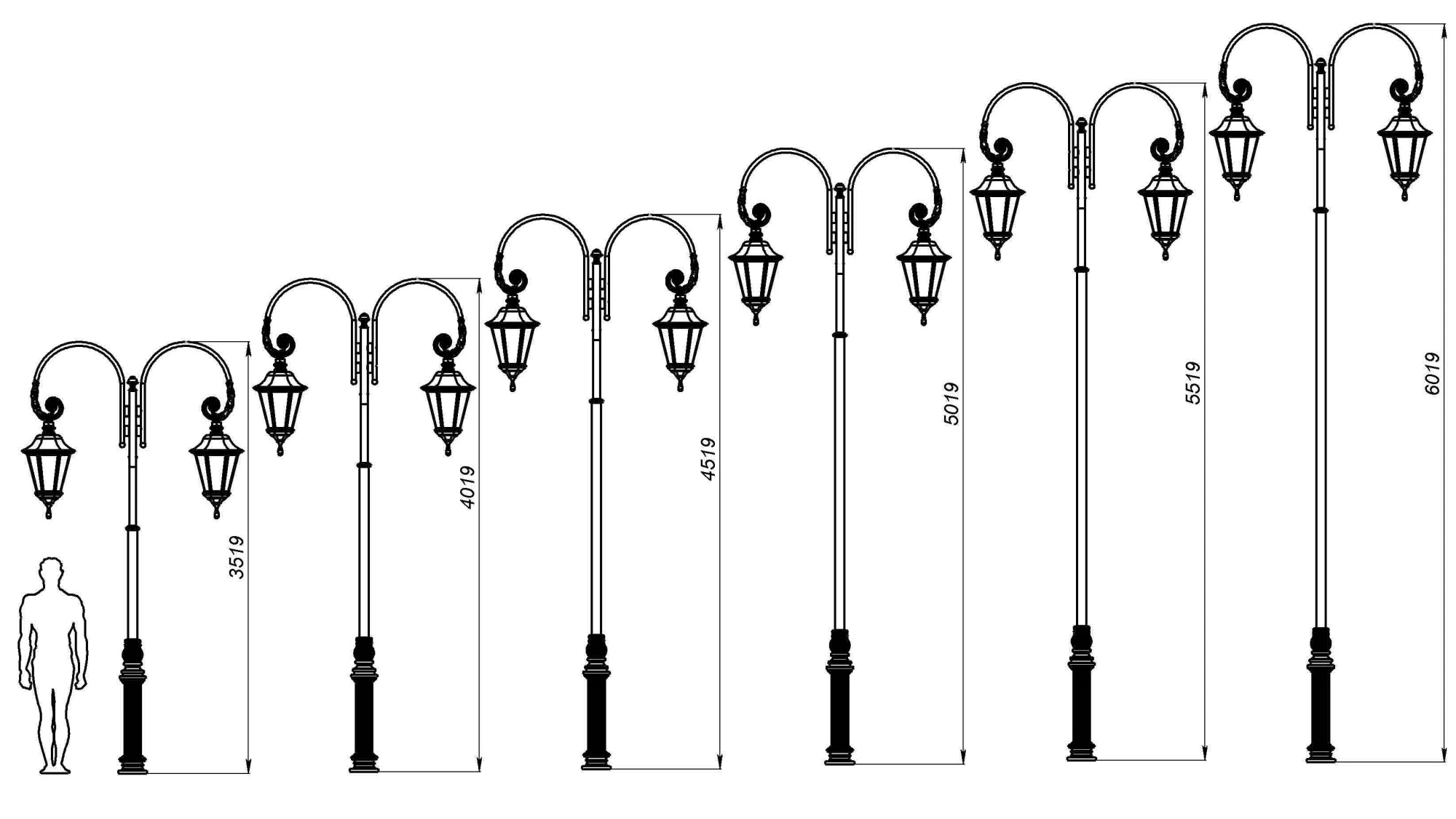 Фонарный столб А-11-2 со светильниками 5,019 м