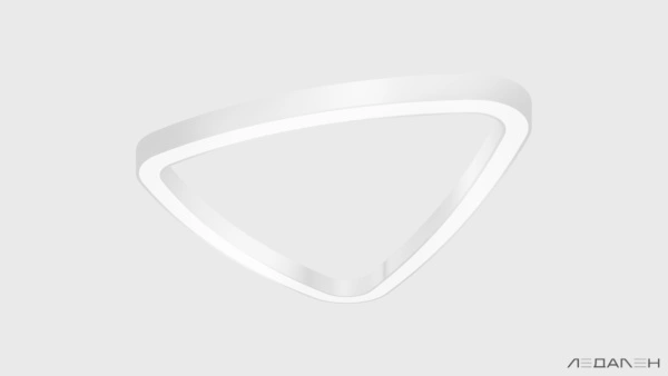 Треугольный подвесной светильник TRIANGOLO SOFT PRO M 4000K 90W, корпус черный