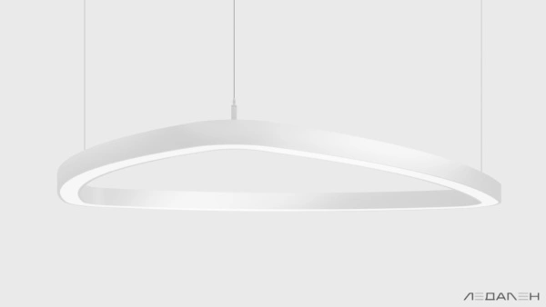 Треугольный подвесной светильник TRIANGOLO SOFT PRO M 4000K 102W, корпус черный