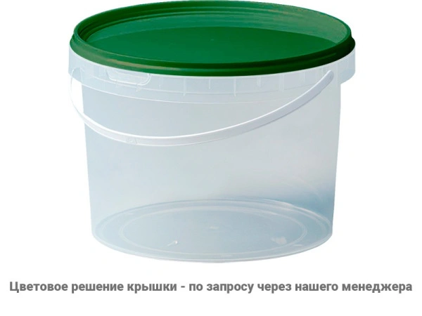 Ведро пластиковое 2,75 литра с крышкой, арт. ВП 2,75к прозр, код: 24360