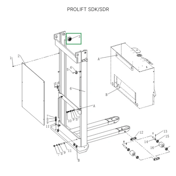 Ролик мачты  для штабелеров SDR/SDK 1,5-2 т