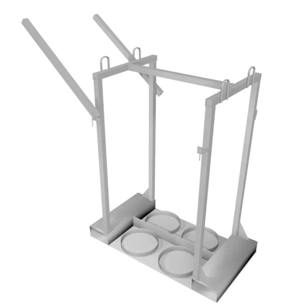 Контейнер для 4-х газовых баллонов КГБ-04 1060x906x660 мм Серый