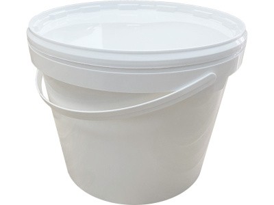 Ведро 10,7л круглое, с пластиковой ручкой, с белой крышкой, код: 36791