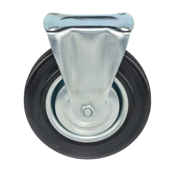 Колесо неповоротное Стелла-техник 4002-200 диаметр 200мм, грузоподъемность 185кг, резина, металл